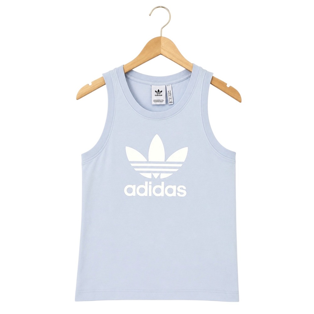 adidas Originals Trefoil Tank Top Mens S Halo Blue White Logo